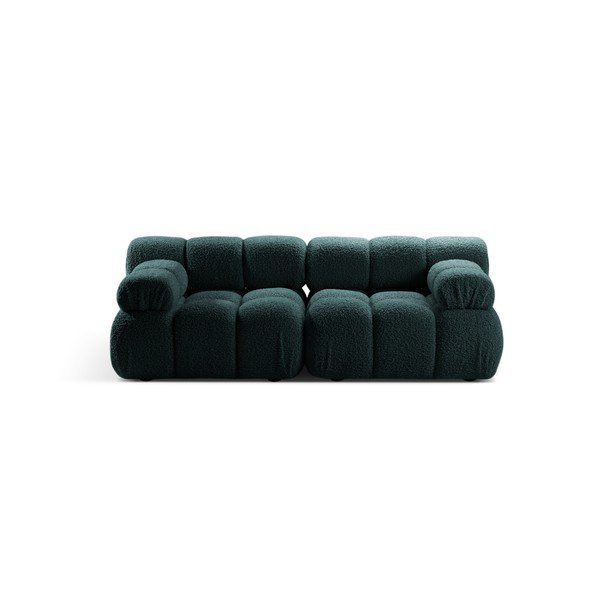 Modrozelena sedežna garnitura iz tkanine bouclé 188 cm – Micadoni 