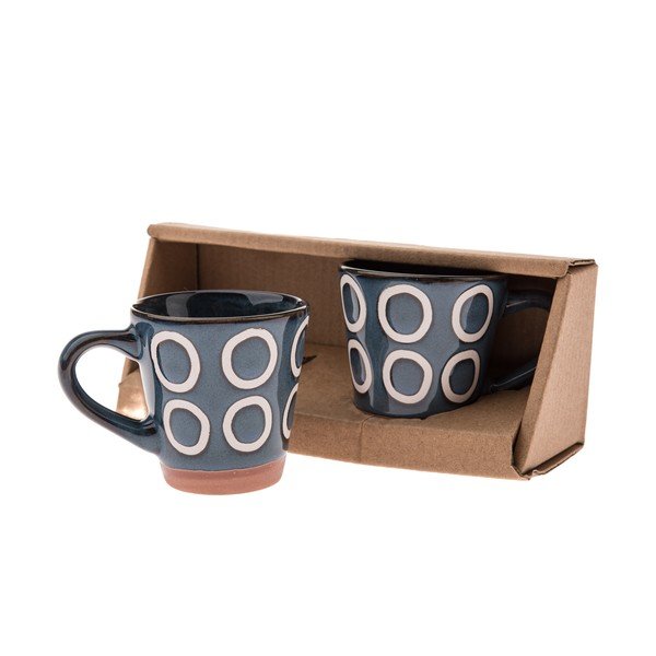Temno modre keramične skodelice v kompletu za espresso 2 ks 100 ml Rings – Dakls