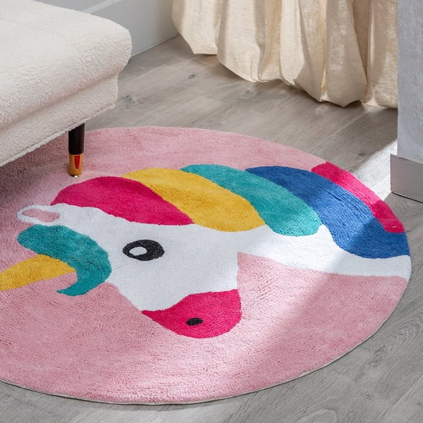 Bombažna otroška preproga ø 100 cm Unicorn – Ixia-image-1