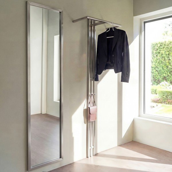 Jeklen stenski obešalnik v srebrni barvi 65 cm Senza – Spinder Design-image-1