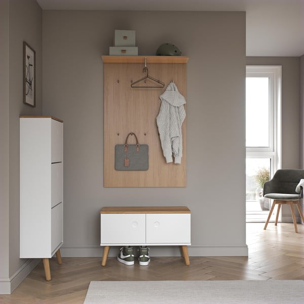 Garderobni panel v hrastovem dekorju v naravni barvi Dot – Tenzo-image-1