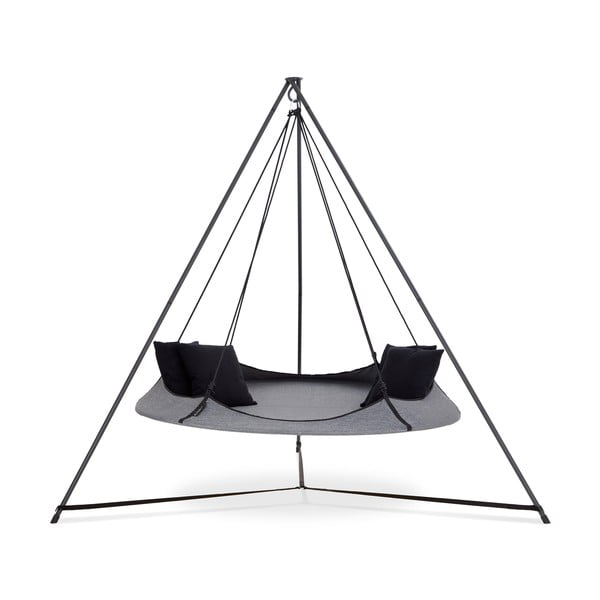 Siva vrtna gugalnica s stojalom - Hangout Pod-image-1