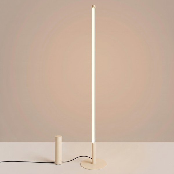 Bež kovinska LED stoječa svetilka (višina 150 cm) TRANG – Thoro-image-1