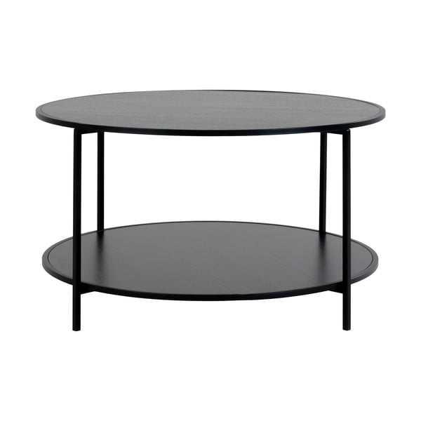 Črna okrogla mizica s črno mizno ploščo ø 80 cm Vita – House Nordic-image-3