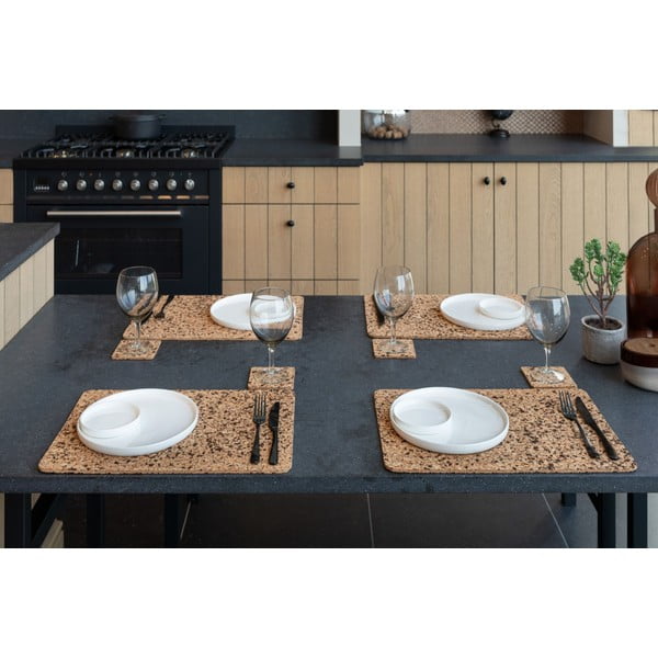 Podstavki za kozarce iz plute v naravni barvi v kompletu 4 ks Querco – ZicZac-image-1