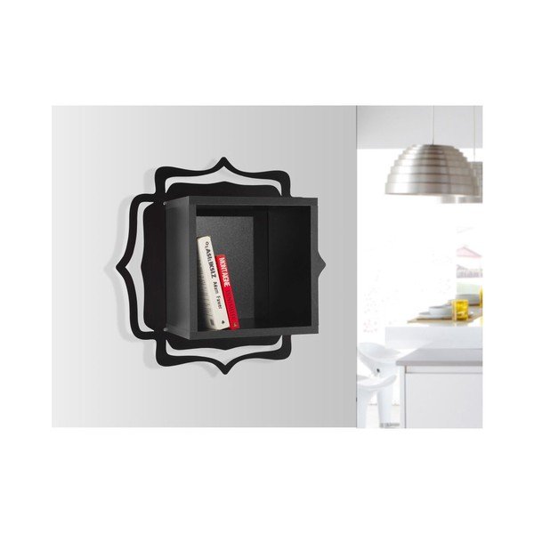 Otomanska knjižna polica Črna/črna-image-1