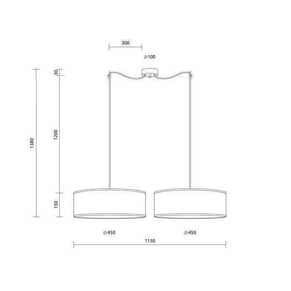 Rjava dvojna viseča svetilka Sotto Luce Ocho XL, ⌀ 45 cm-image-2