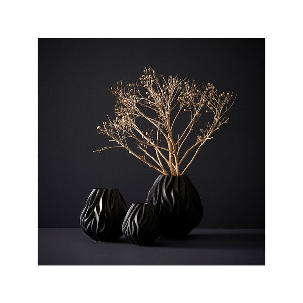 Vaza iz črnega porcelana Morsø Flame, višina 15 cm-image-1