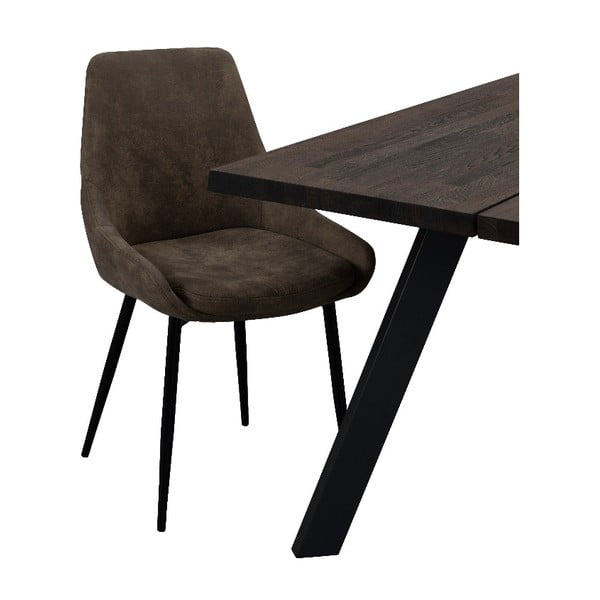 Rjav oblazinjen jedilni stol Rowico Sierra-image-3