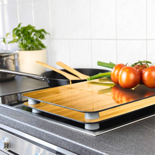 Zaščitne plošče za štedilnik iz kaljenega stekla 2 ks 52x30 cm Wooden – Maximex-image-1