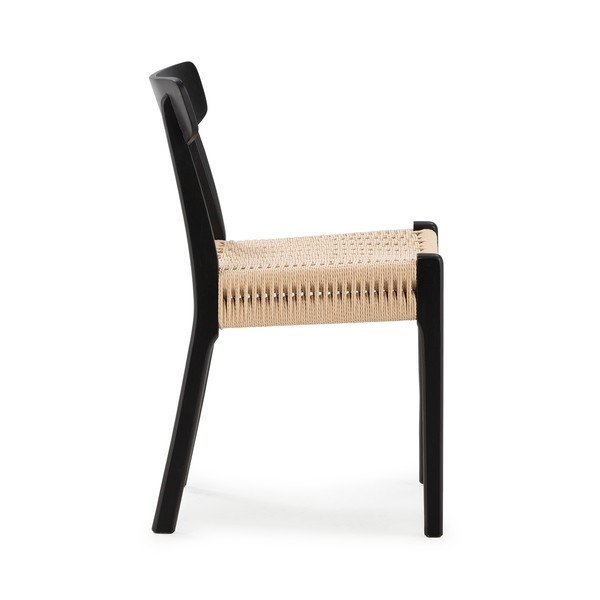 Črni jedilni stoli v kompletu 2 ks iz masivnega kavčukovca Biel – MOME-image-4