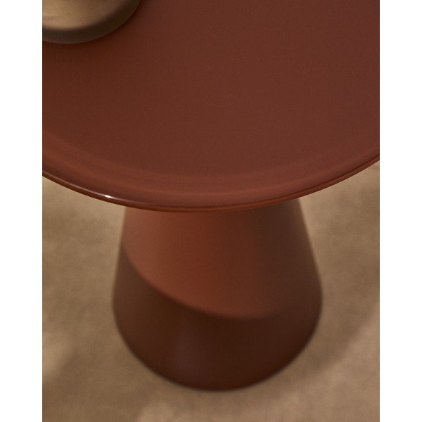 Okrogla stranska mizica s stekleno mizno ploščo ø 35 cm Wilshire – Kave Home-image-4