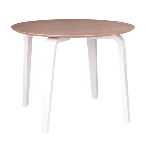 Rjava jedilna miza z belimi nogami sømcasa Nora, ø 100 cm
