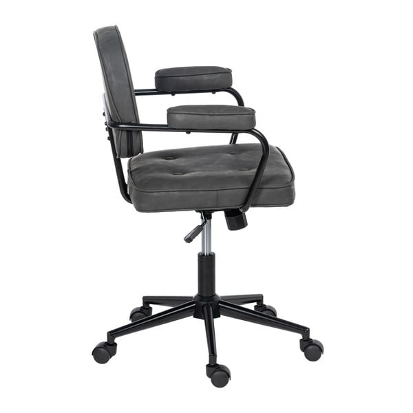 Antracitno siv pisarniški stol iz umetnega usnja – Ixia-image-3