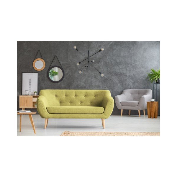 Rumena dvosedežna zofa s svetlimi nogami Mazzini Sofas Sicile-image-4