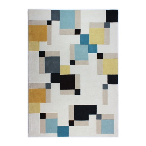 Modra preproga Flair Rugs Illusion Abstract Blocks, 160 x 220 cm
