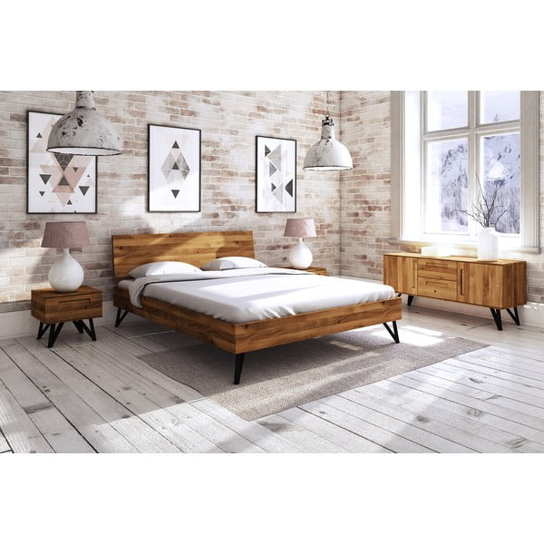 Hrastova zakonska postelja 140x200 cm Golo 2 - The Beds-image-1