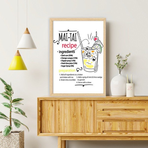 Plakat z okvirjem 40x55 cm Mai Tai – Wallity-image-1