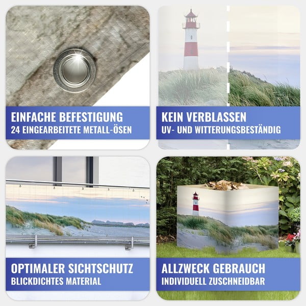 Plastičen balkonski zastor 500x85 cm North Sea Coast – Maximex-image-1