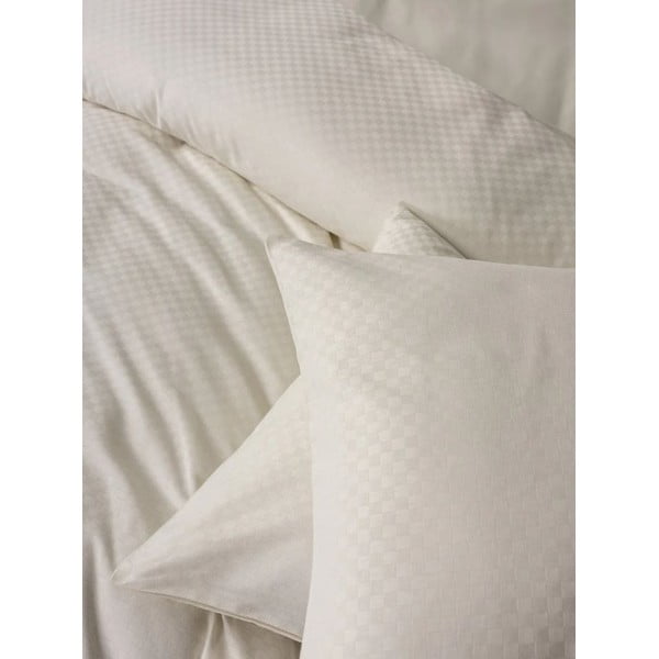 Bež enojna posteljnina iz renforce bombaža 140x200 cm Checkered – Mila Home Luxury-image-4