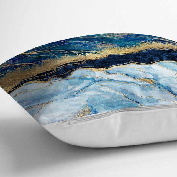 Prevleka za okrasno blazino Minimalist Cusion Covers Marble with blue, 45 x 45 cm-image-1