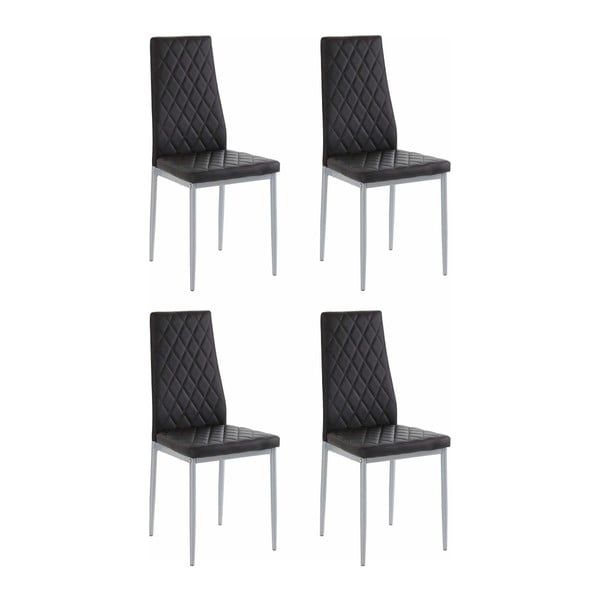 Komplet 4 črnih stolov Støraa Barak