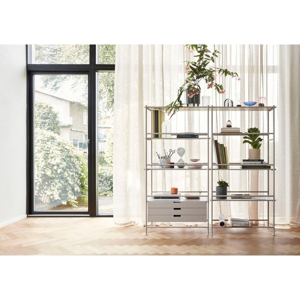 Siv regal s policami iz jesenovega lesa Hübsch Divide, 149 x 145 cm-image-2