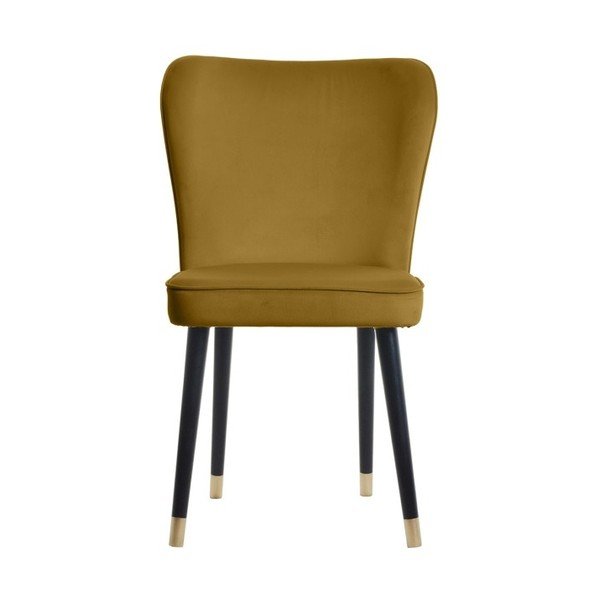 Gorčično rumen jedilni stol z zlatimi podrobnostmi JohnsonStyle Odette French Velvet-image-2