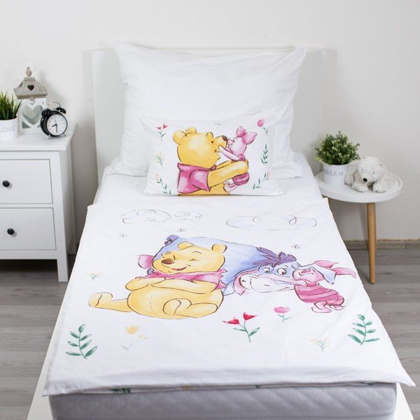 Bombažna otroška posteljnina za otroško posteljico 100x135 cm Winnie the Pooh "Pooh Hugs" – Jerry Fabrics-image-1