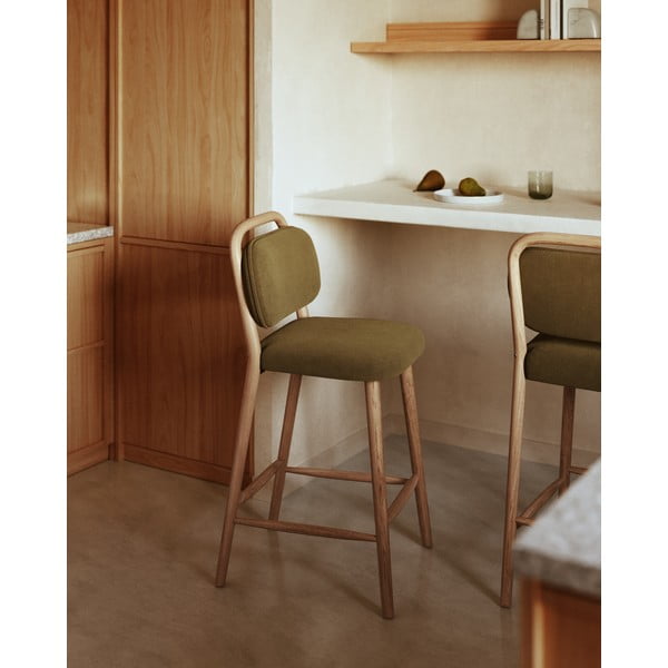 Kaki zelen barski stol (višina sedeža 66 cm) Helda – Kave Home-image-2