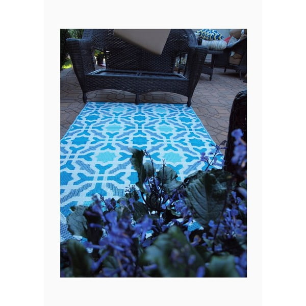 Modro-siva dvostranska zunanja preproga iz reciklirane plastike Fab Hab Seville, 150 x 240 cm-image-4