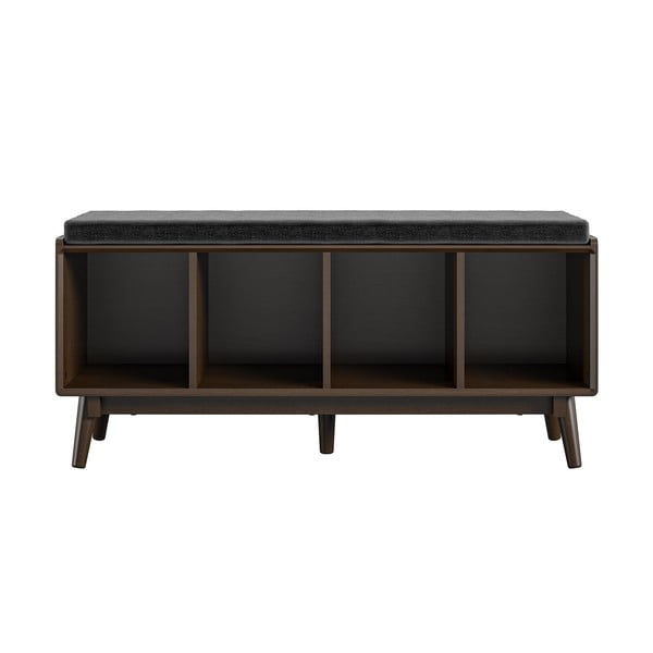 Rjavo stojalo za čevlje s klopjo Novogratz Brittany-image-2