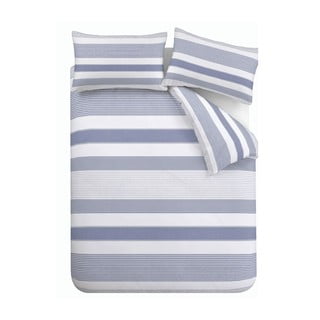 Modro posteljno perilo Catherine Lansfield Newquay Stripe, 135 x 200 cm