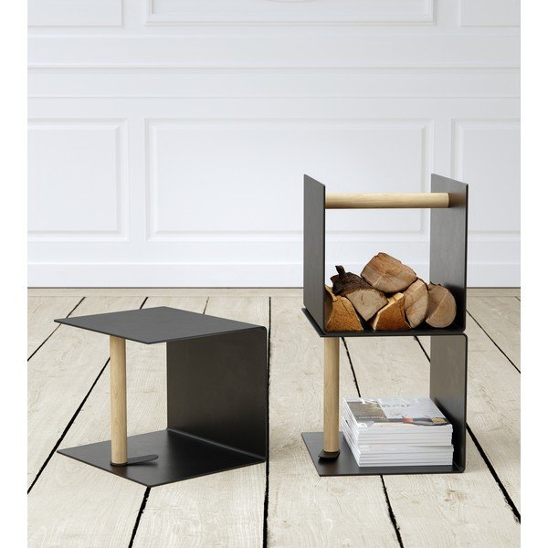 Črna dekorativna škatla za shranjevanje iz kovine in eko usnja 32x38x31 cm Bull – LIND DNA-image-1