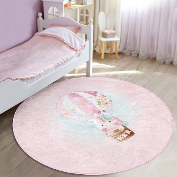 Rožnata otroška preproga ø 120 cm Comfort – Mila Home-image-3