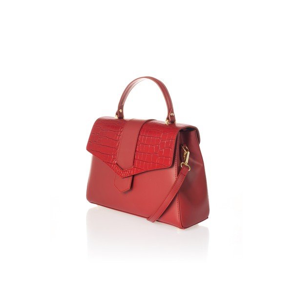 Rdeča usnjena torbica Federica Bassi Marta-image-3