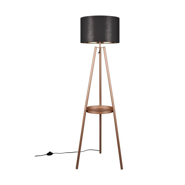 Rjava stoječa svetilka s polico (višina 152 cm) Colette – Reality