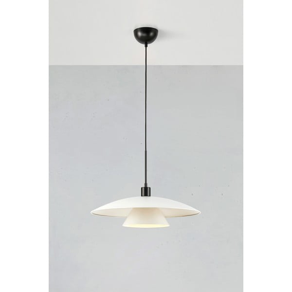 Črno-bela viseča svetilka s kovinskim senčnikom ø 50 cm Millinge - Markslöjd-image-1