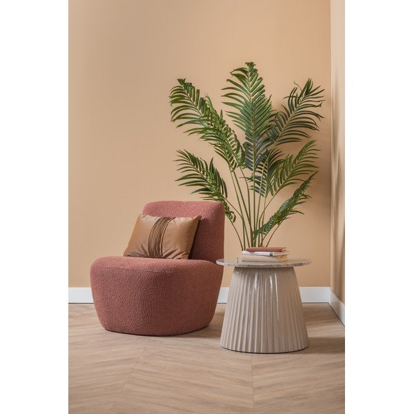 Rožnat fotelj iz tkanine bouclé Ada – Leitmotiv-image-1