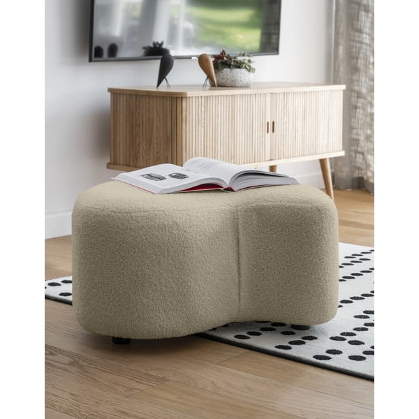 Bež tabure iz tkanine bouclé Miuf – Miuform-image-1