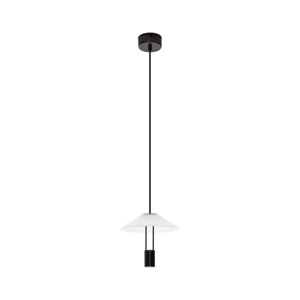 Mat črna aluminijasta LED viseča svetilka s senčilom iz akrilnega stekla ø 22 cm Anafi – Nova Luce