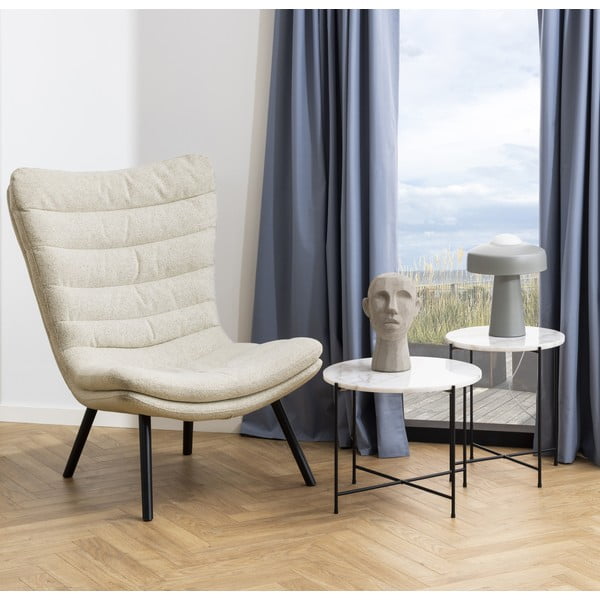 Okrogla stranska mizica z marmorno mizno ploščo ø 52 cm Avila – Actona-image-1