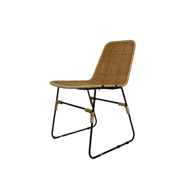 Jedilni stol iz črne kovine in lesa kolekcija HSM Afrika