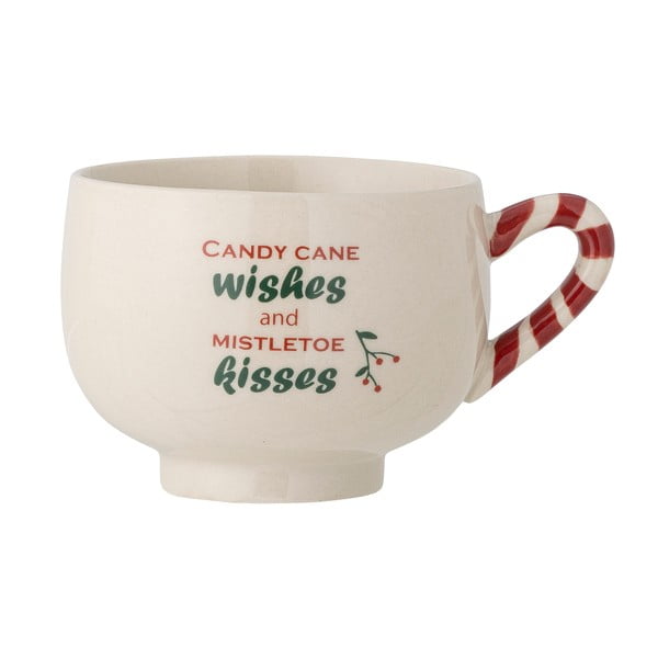 Kremno bela lončena skodelica za kapučino z božičnim motivom 250 ml Treats – Bloomingville