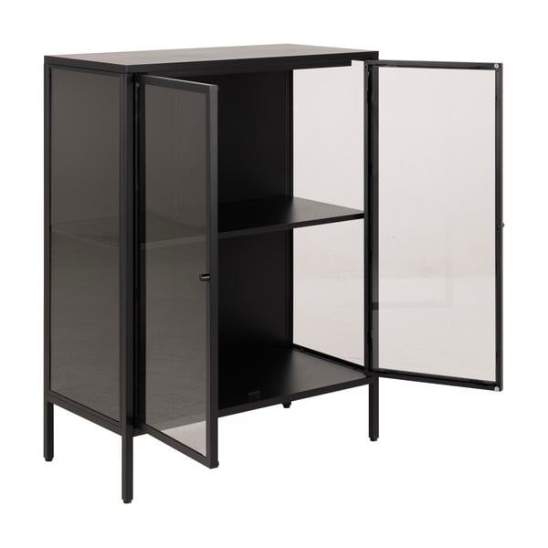 Črna kovinska vitrina 80x99 cm Newcastle - Actona-image-3