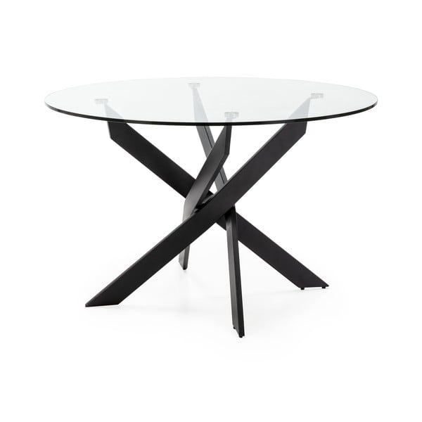 Okrogla jedilna miza s stekleno mizno ploščo 120x120 cm Ruth – Marckeric-image-2