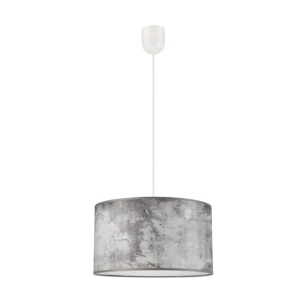 Siva viseča svetilka s tekstilnim senčnikom ø 35 cm Print – LAMKUR