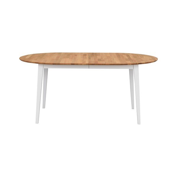 Ovalna hrastova raztegljiva jedilna miza z belimi nogami Rowico Filippa, 170 x 105 cm-image-1