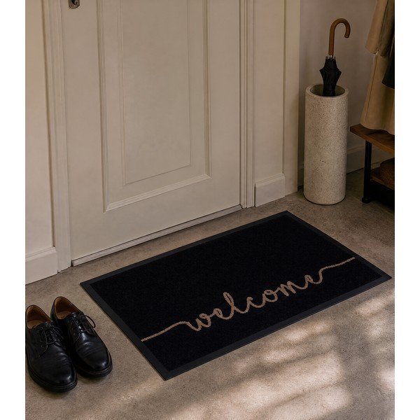 Črn predpražnik Hanse Home Cozy Welcome , 45 x 75 cm-image-1