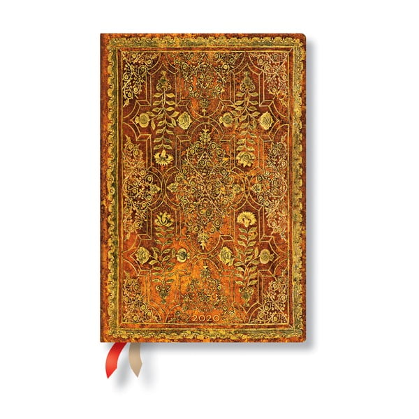 Oranžen dnevnik za leto 2020 v trdi vezavi Paperblanks Persimmon, 160 strani
